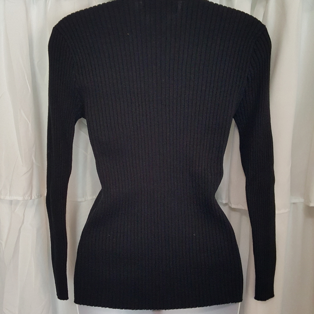 Terazzo Ribbed Button Up Rhinestone Sweater - Picture 3 of 9